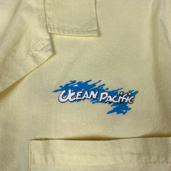 Vintage 80s Ocean Pacific OP Shirt Men's Large Cotton Surf Surfing Button Front - Picture 4 of 9